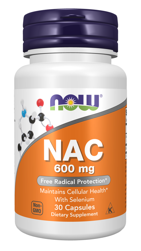 NOW NAC-acetyl cystein 600mg x 100cps Product Main Image