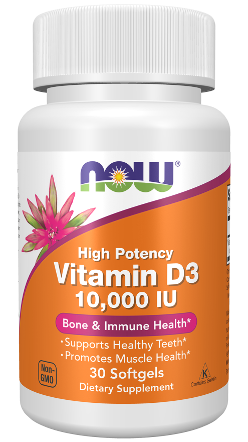 NOW Vitamin D3 10.000i.u x120cps Product Main Image