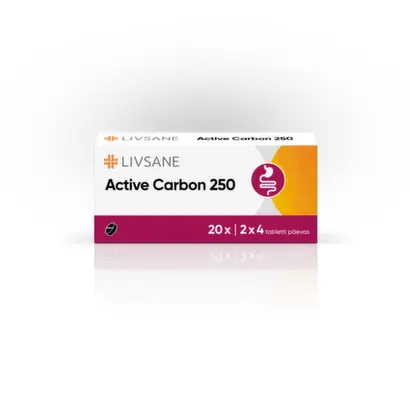 LIVSANE Activ carbon 250mg tbl x 20 Product Main Image