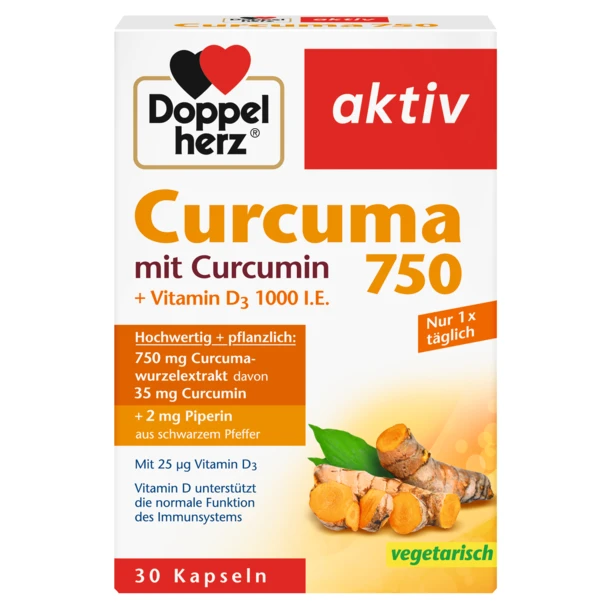 DOPPELHERZ CURCUMA+D3 cps x 30 Product Main Image