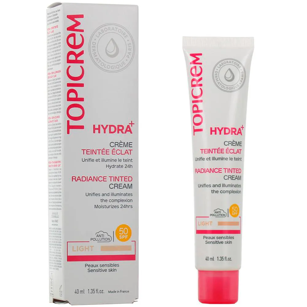 TOPICREM HYDRA+RADIANCE TINTED LIGHT CREAM SPF 50+40ml Product Main Image