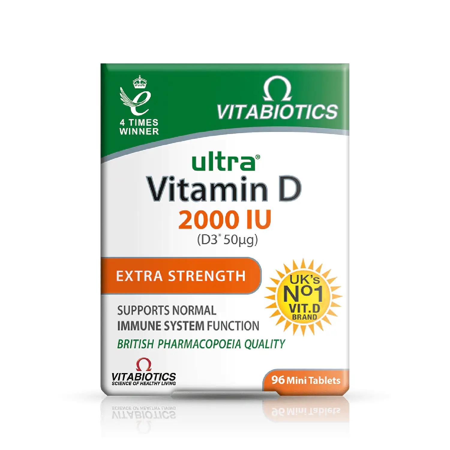 VITABIOTICS ULTRA VITAMIN D3 2000 I.U. TABLETS X 96 Product Main Image